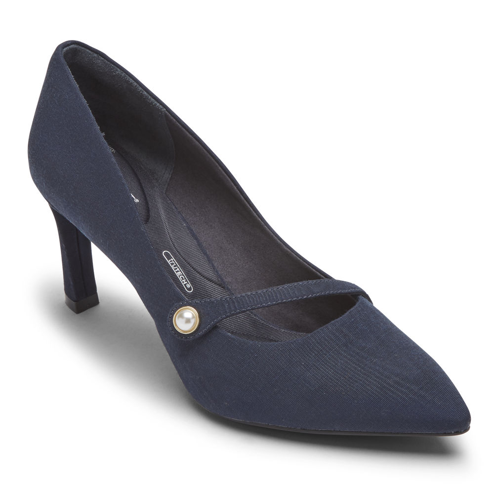 Rockport Womens Total Motion Sheehan Mary Jane - Heels Navy - WBT027614